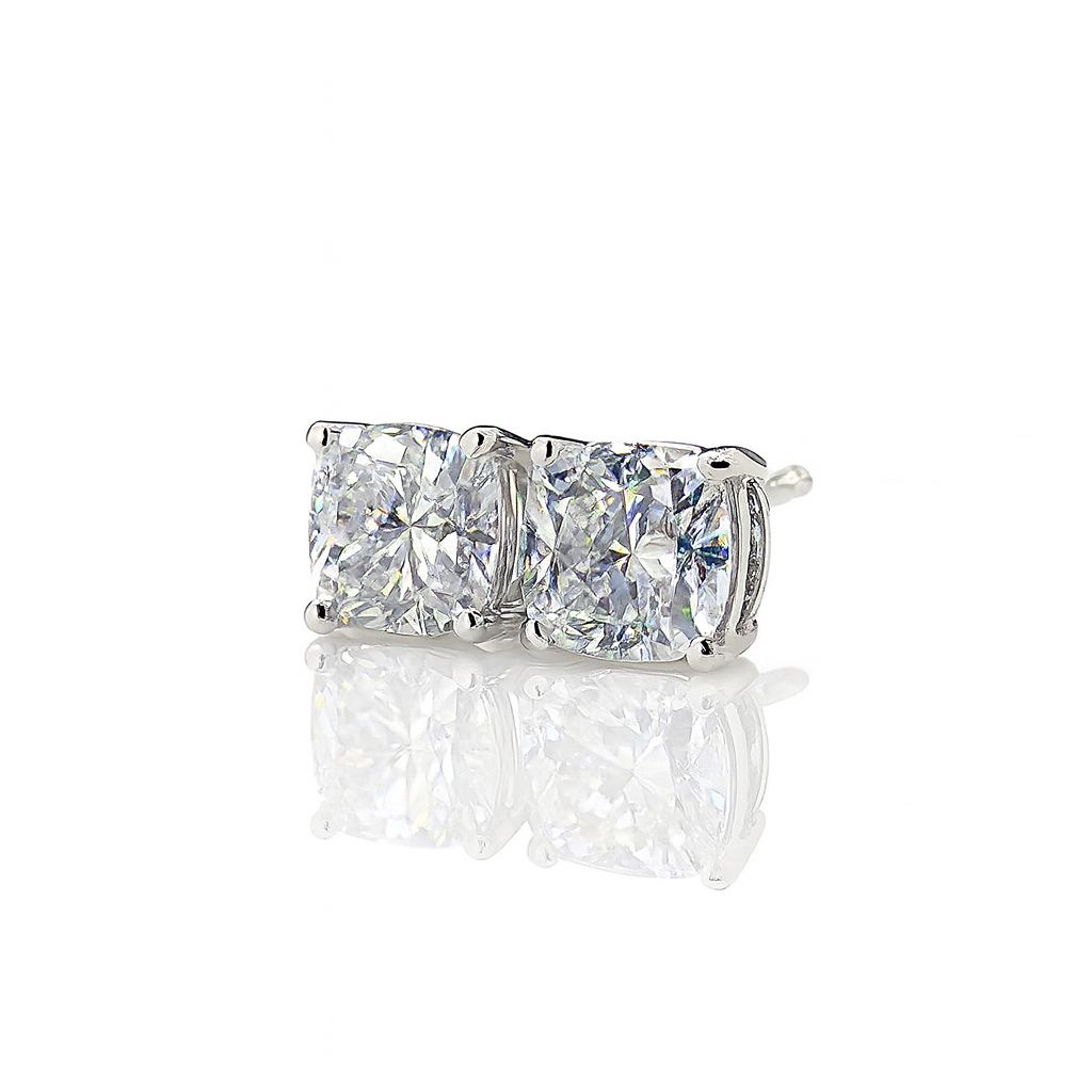 La DiaMantés | Lustre Cushion-Cut Stud Earrings